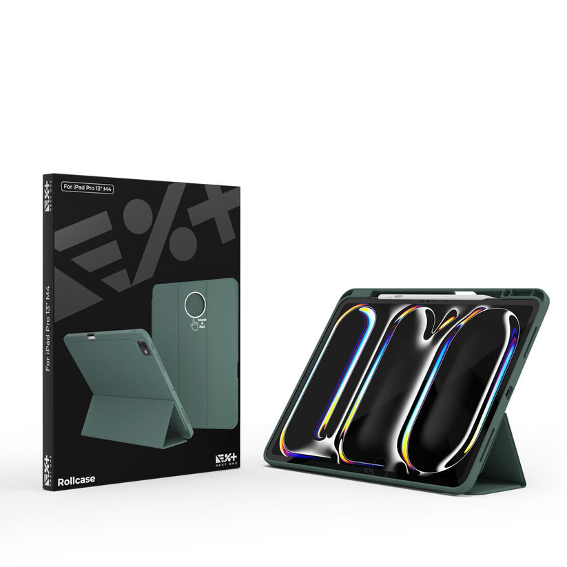 Husa de protectie Next One Rollcase pentru iPad Pro 13" M4, cu suport pentru stilou, Verde - iSTYLE RO