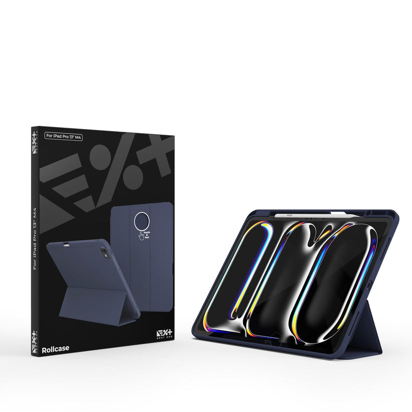Husa de protectie Next One Rollcase pentru iPad Pro 13" M4, cu suport pentru stilou, Albastru - iSTYLE RO