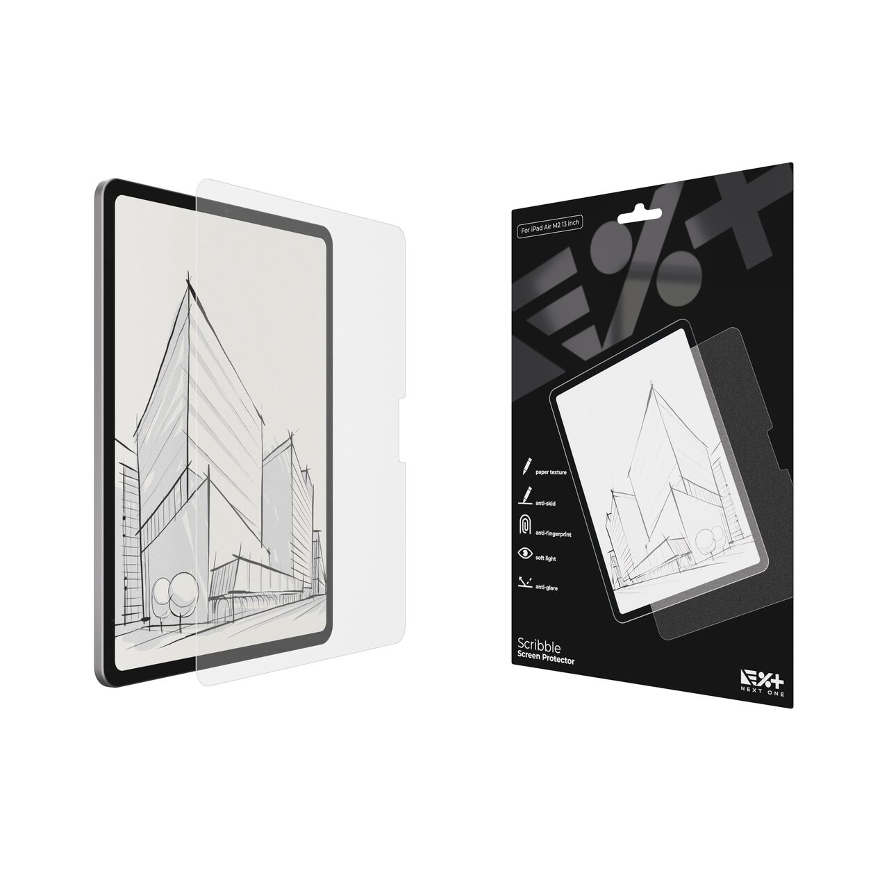 Folie de protecție Next One pentru iPad Air 13" M2, textură de hârtie - iSTYLE RO