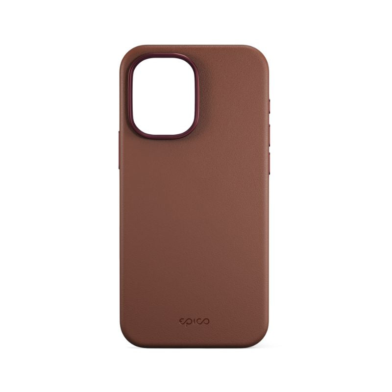 Husa de protectie EPICO din piele pentru iPhone 17, Maro