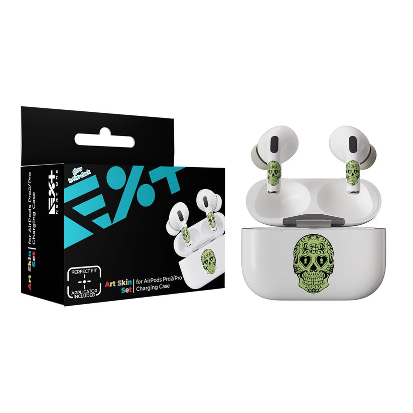 Skin NEXT ONE pentru AirPods Pro - Craniu fosforescent - iSTYLE RO
