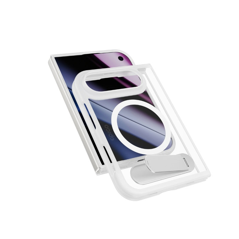 Husa de protectie EPICO pentru iPhone DUO cu stand, Alb