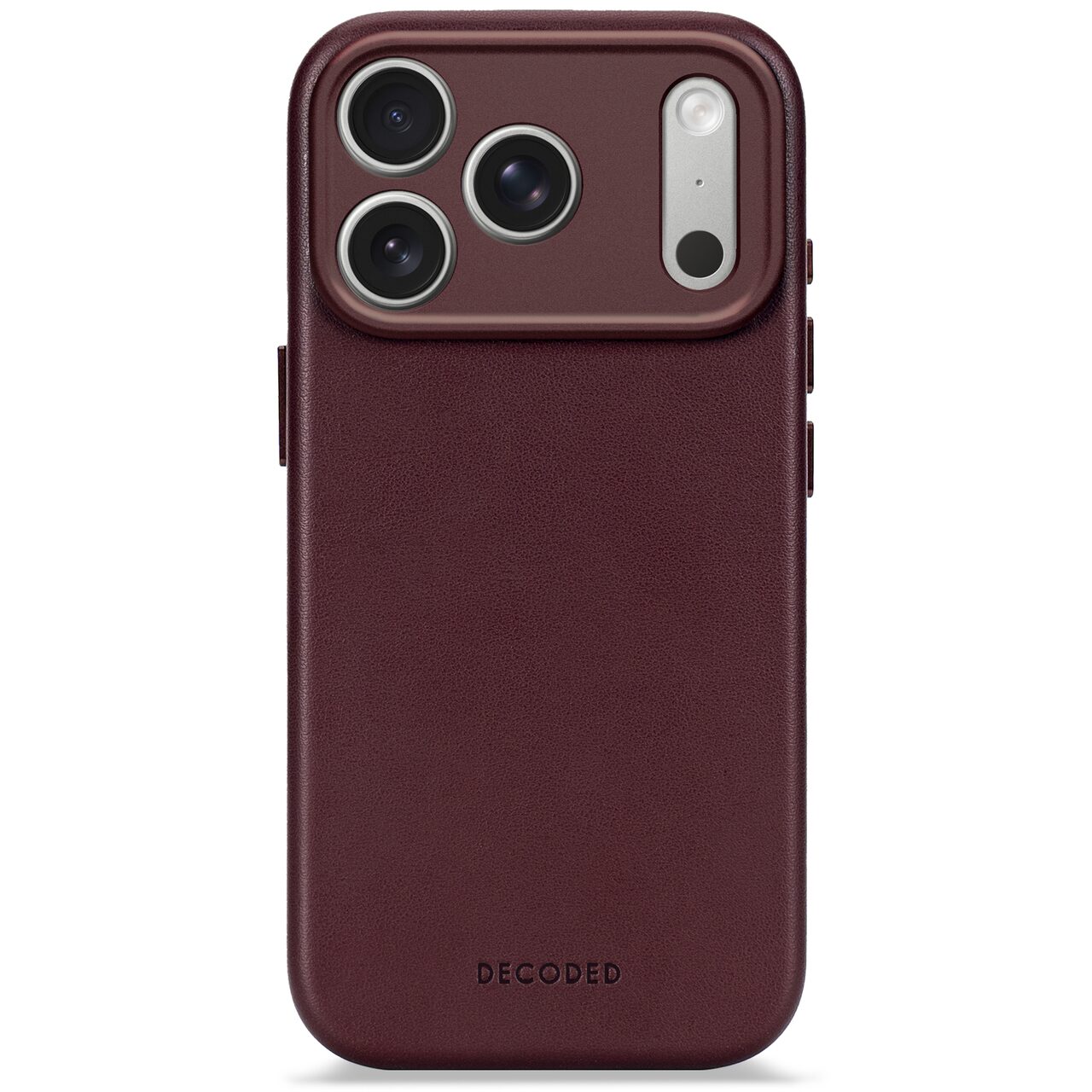 Husa de protectie DECODED pentru iPhone 17 Pro, Piele, Dark Ruby