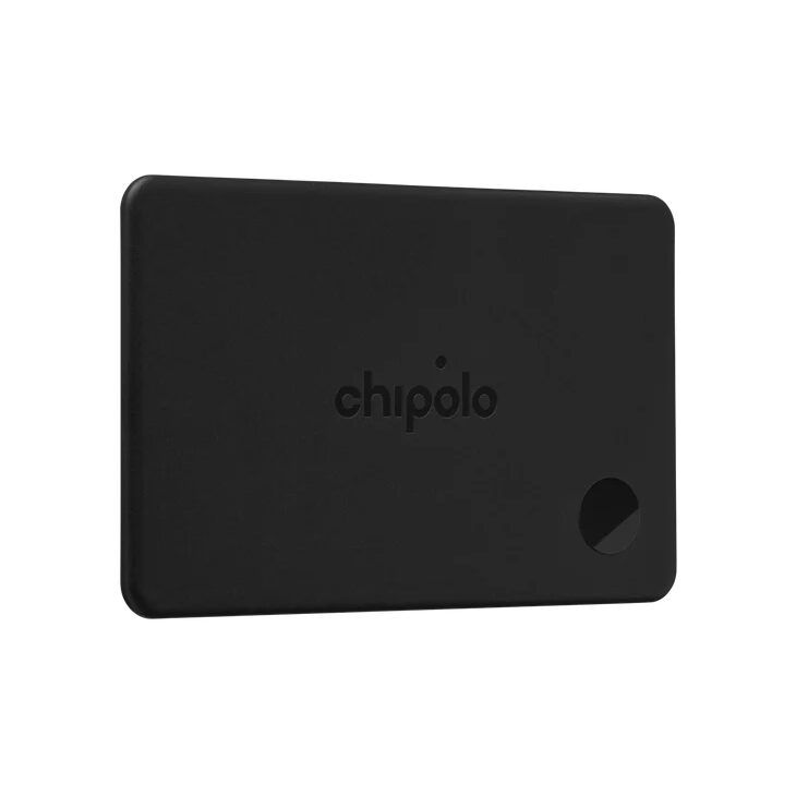Tracker reincarcabil tip card Chipolo, compatibil Find My, Negru