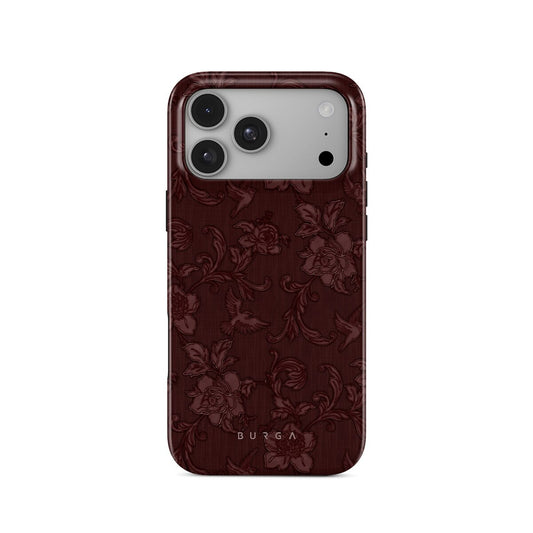 Husa de protectie BURGA pentru iPhone 18 Pro Max, Flori, Grena