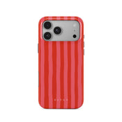 Husa de protectie BURGA pentru iPhone 18 Pro, Dungi, Roz