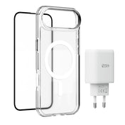 Pachet: Adaptor de priza NOA 30W, Folie de protectie pentru ecran si husa transaprenta pentru iPhone Air