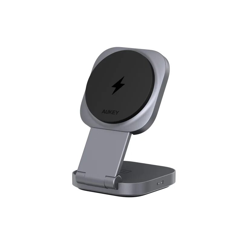 Incarcator wireless pliabil AUKEY, 2-in-1, 25W, Gri