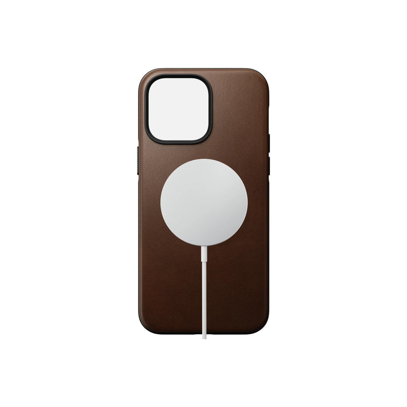 Husa de protectie Nomad Modern cu MagSafe pentru iPhone 14, Piele, Maro - iSTYLE RO