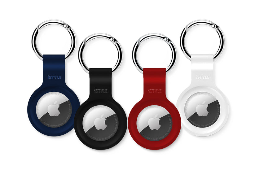 Pachet Brelocuri iSTYLE pentru AirTag, Silicon, Negru, Alb, Albastru, Rosu - iSTYLE RO