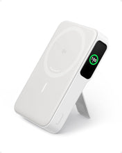 Baterie externa wireless Anker MagGo, Qi2, 10.000 mAh, 15W, USB-C, Suport Pliabil, Smart Display, Alb - iSTYLE RO