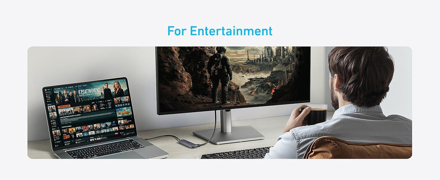 Adaptor Hub Anker USB-C 5-in-1 HDMI 4K@30Hz PD 90W Gri