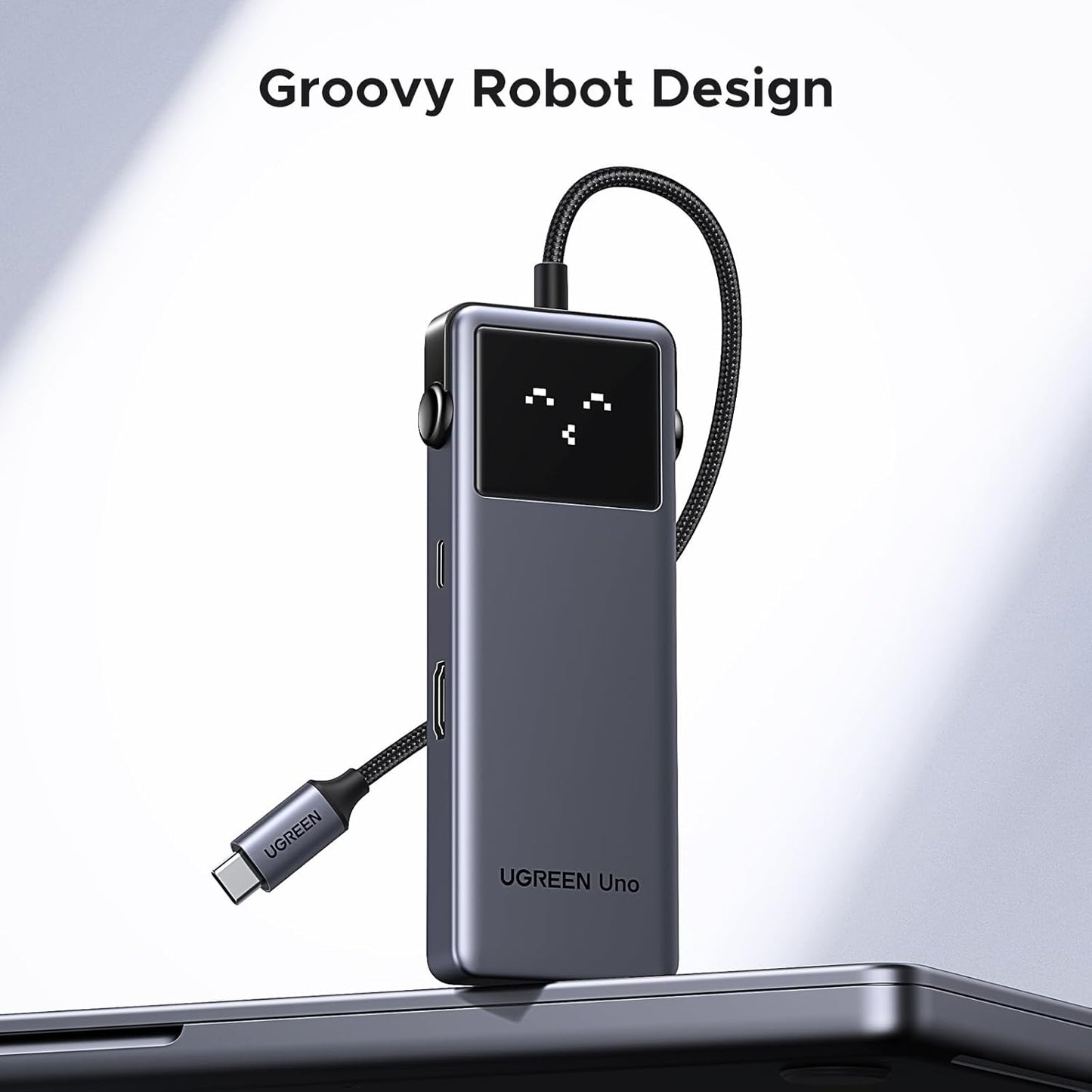 Hub USB UGREEN Uno 6-in-1, USB-C, 2x USB-A 3.2, 2x USB-C 3.2, 1x USB-C, PD 100W, 1x HDMI 4K, Gri