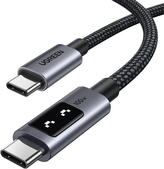 Cablu de date UGREEN UNO, USB-C - USB-C, Fast Charge, 2m, Negru