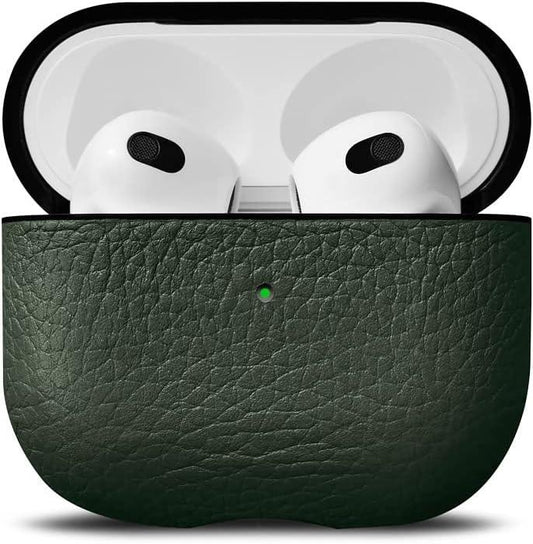 Husa de protectie Woolnut pentru AirPods (gen.3), Piele, Verde - iSTYLE RO