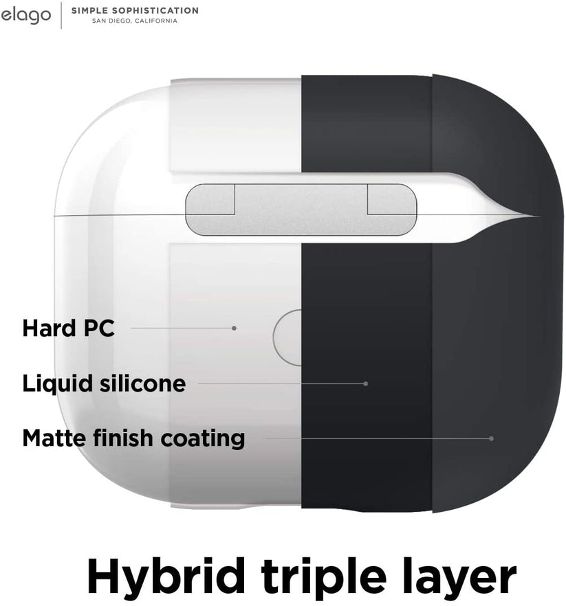 Husa de protectie Elago pentru AirPods (gen.3) Liquid Hybrid, Negru - iSTYLE RO