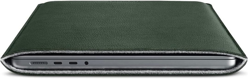 Husa de protectie Woolnut Sleeve pentru MacBook Pro 16", Piele, Verde - iSTYLE RO