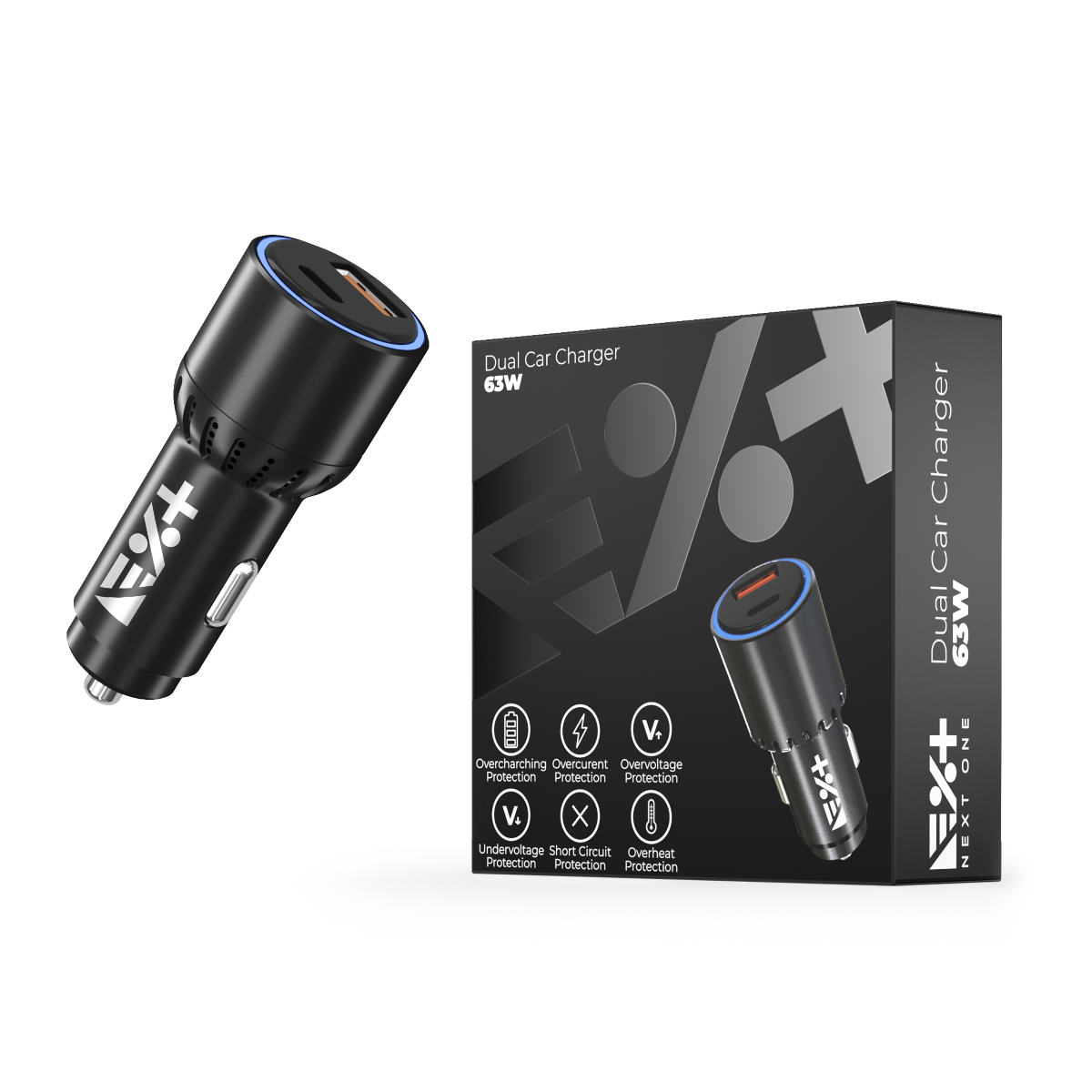 Incarcator auto NEXT ONE 63W USB-USB-C - iSTYLE RO