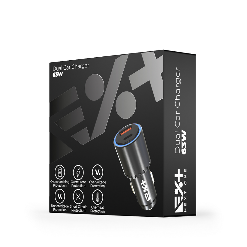 Incarcator auto NEXT ONE 63W USB-USB-C - iSTYLE RO