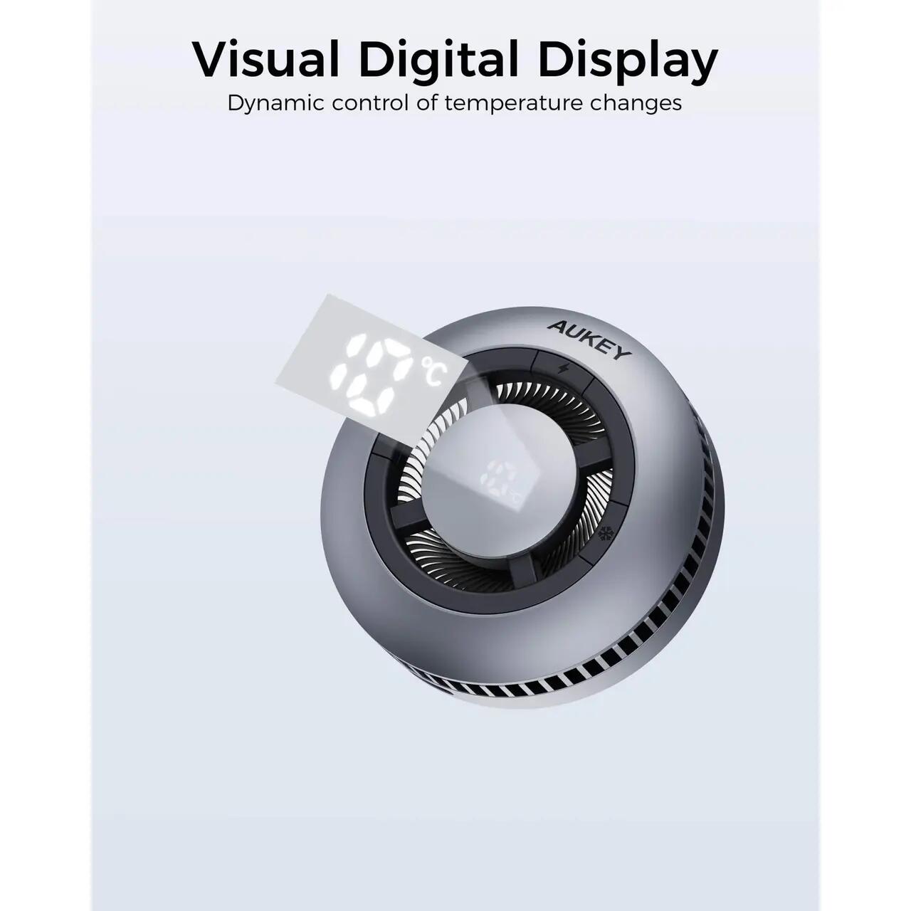 Incarcator AUKEY MagFusion GameFrost Qi2 Magnetic Fast Wireless Charging Active Cooling