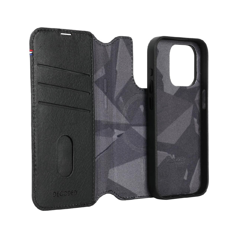 Husa + Portofel Decoded Leather Detachable Wallet pentru iPhone 15 Pro - iSTYLE RO