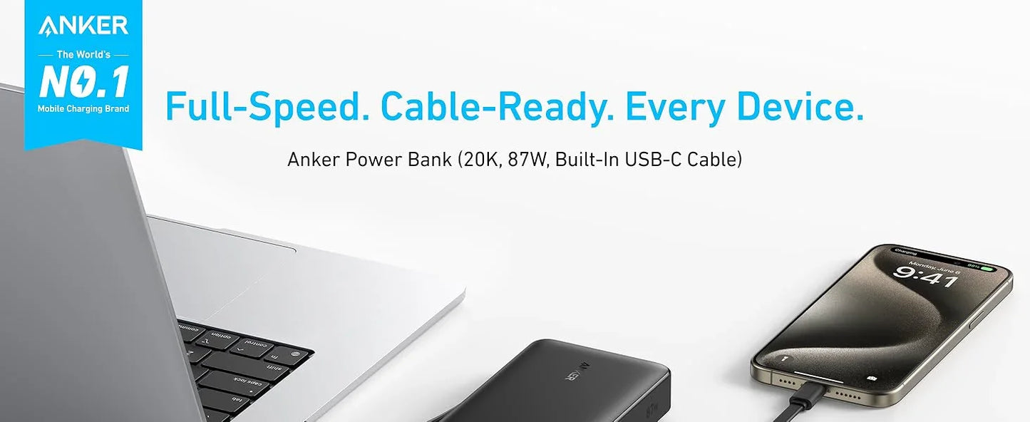 Baterie externa Anker Powercore 20000 mAh 87W cablu USB-C Negru