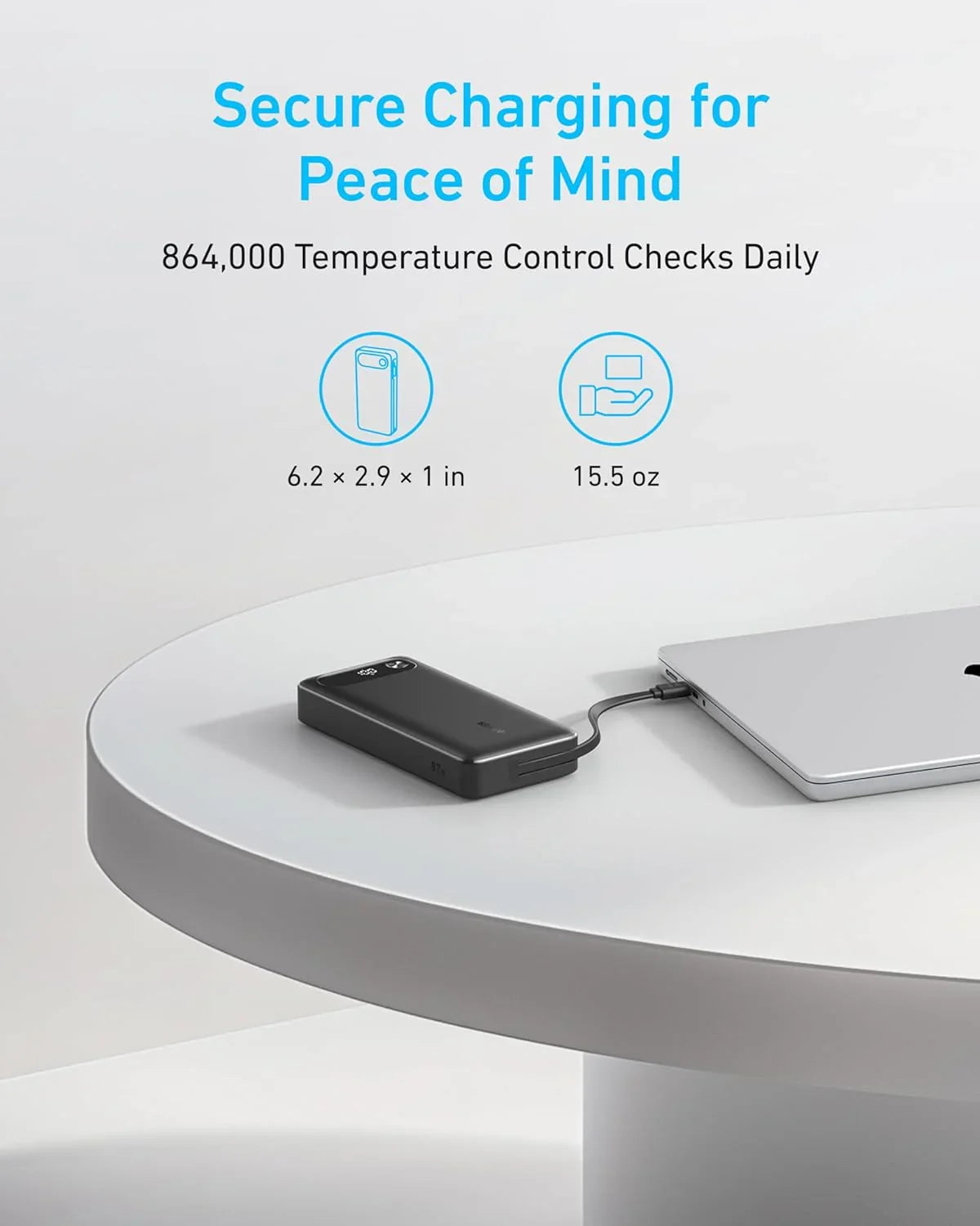 Baterie externa Anker Powercore 20000 mAh 87W cablu USB-C Negru