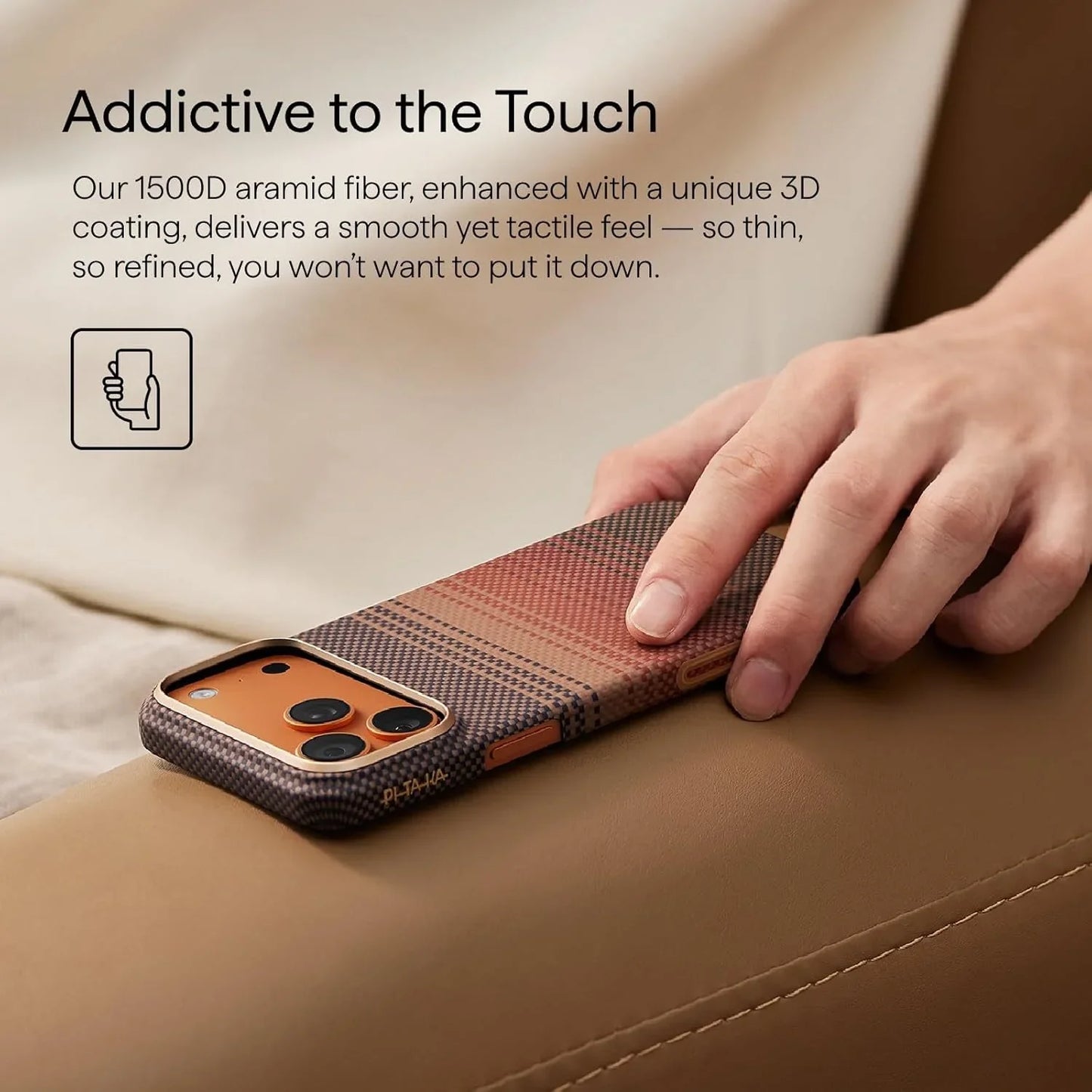 Husa de protectie PITAKA pentru iPhone 17 Pro Max, Portocaliu/Maro