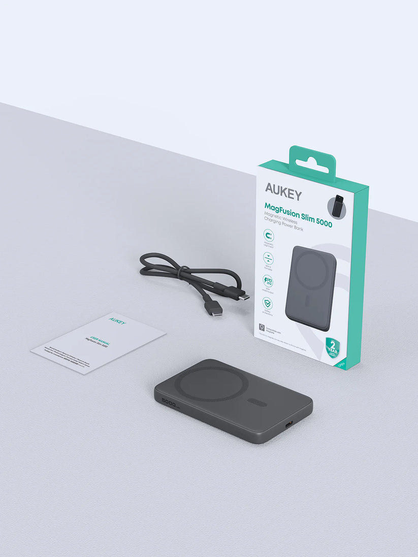 Baterie externa AUKEY 5000mAh MagSafe Power Bank Storm Gray - iSTYLE.ro