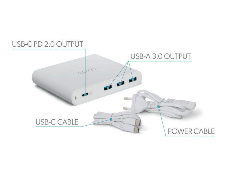 Adaptor Epico 87W USB-C Laptop Charger Fast Charge 3.0 - white - iSTYLE RO