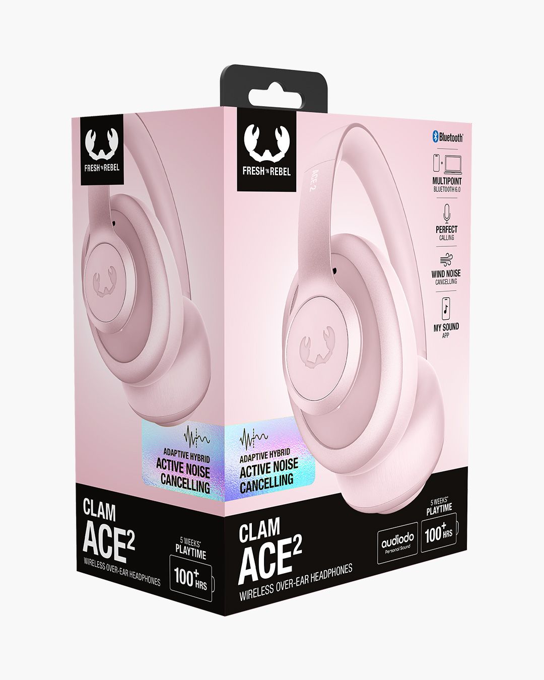 Casti Fresh 'n Rebel Clam Ace 2, Over-Ear, ANC, Bluetooth, Roz