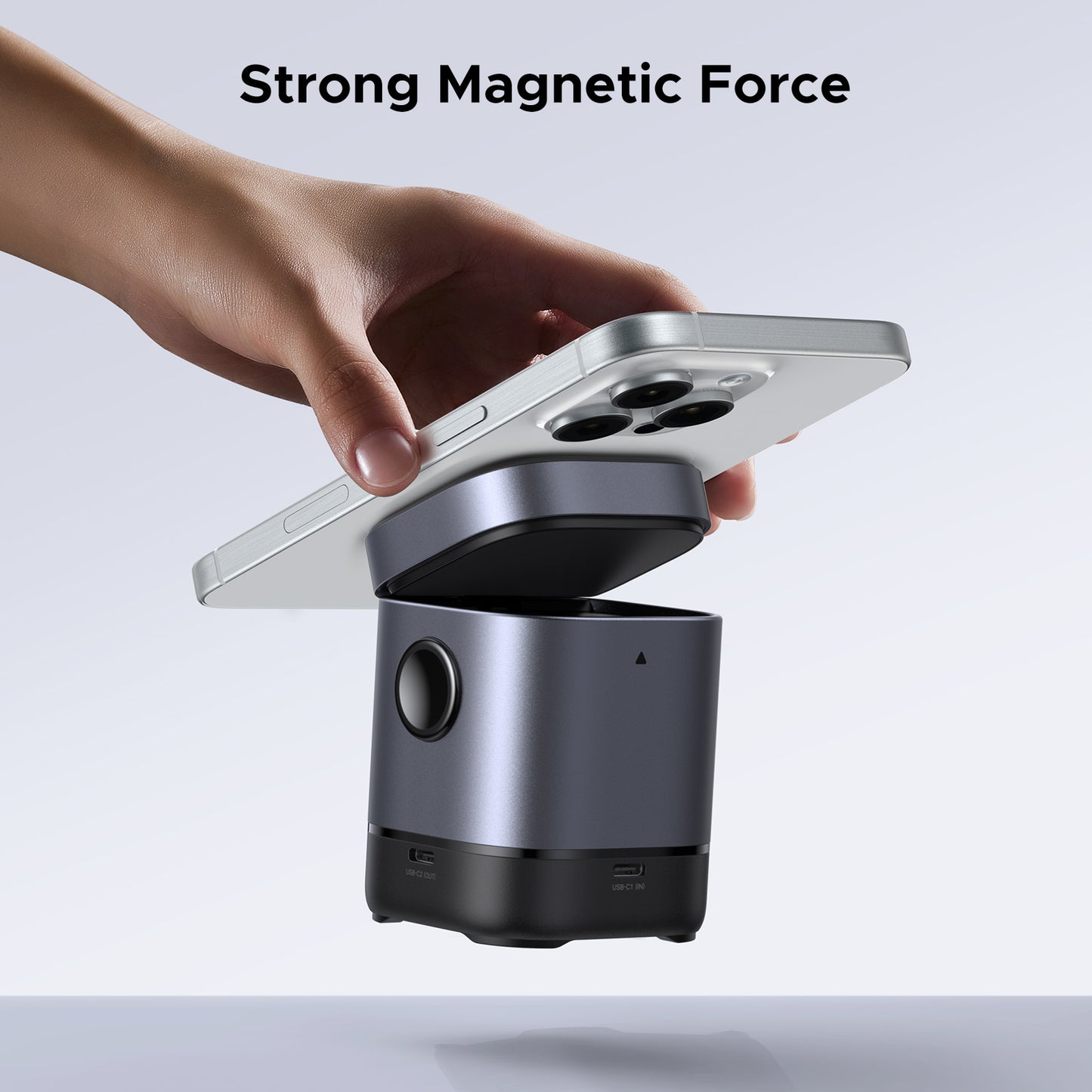 Incarcator wireless magnetic UGREEN UNO, 2in1, 15W, Gri