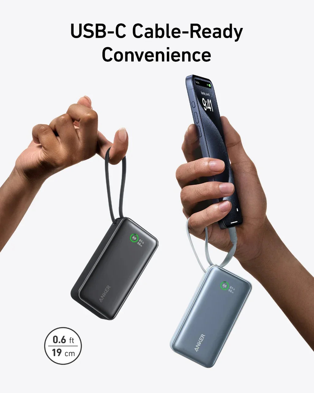 Baterie externa Anker Nano 10000 mAh 30W cablu USB-C negru