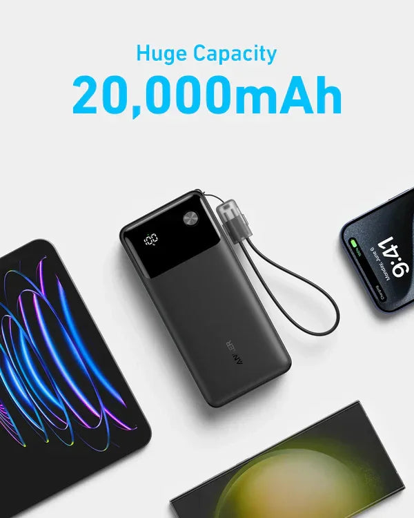 Baterie externa Anker Powercore 20000 mAh 30W cablu USB-C negru
