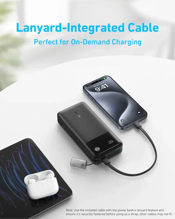 Baterie externa Anker Powercore 20000 mAh 30W cablu USB-C negru