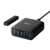 Incarcator retea Anker 112W, 6 Porturi, Slim, Negru