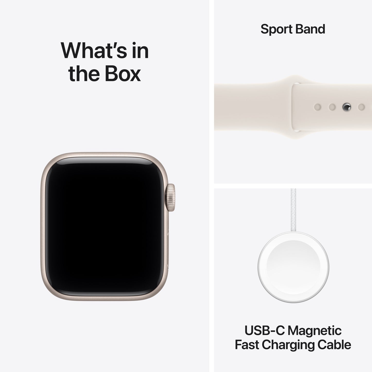Apple Watch SE 3 GPS 40mm Starlight Aluminium Case with Starlight Sport Band - S/M