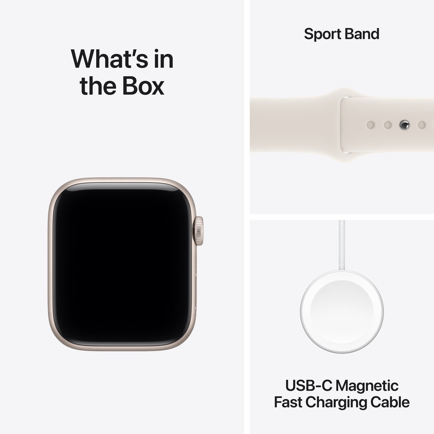 Apple Watch SE 3 GPS 44mm Starlight Aluminium Case with Starlight Sport Band - M/L