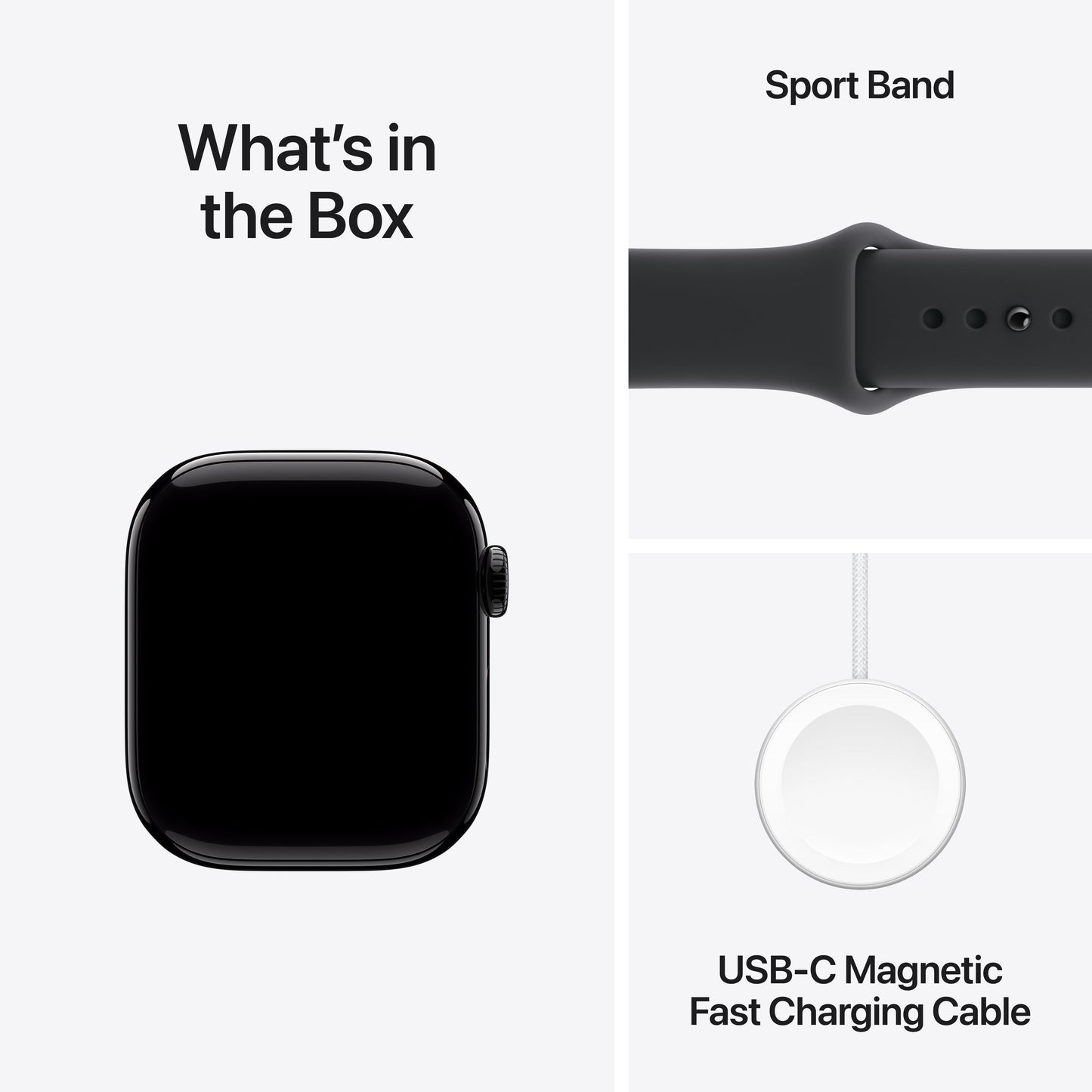 Apple Watch Series 11 GPS 42mm Jet Black Aluminium Case with Black Sport Band - S/M
