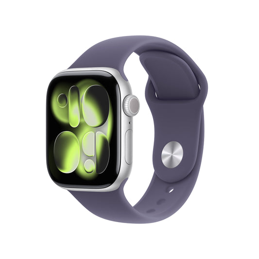 Apple Watch Series 11 GPS 42mm Silver Aluminium Case with Purple Fog Sport Band - S/M