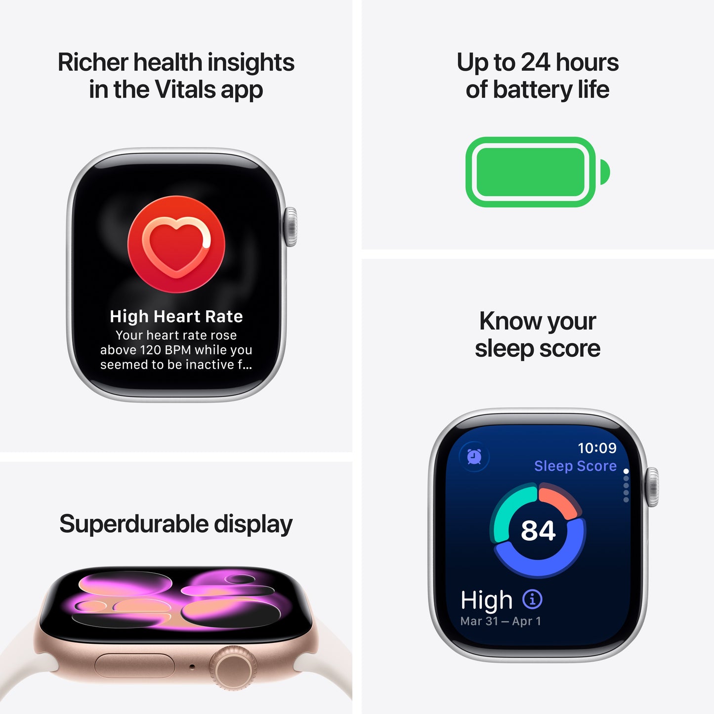 Apple Watch Series 11 GPS 42mm Silver Aluminium Case with Purple Fog Sport Band - S/M