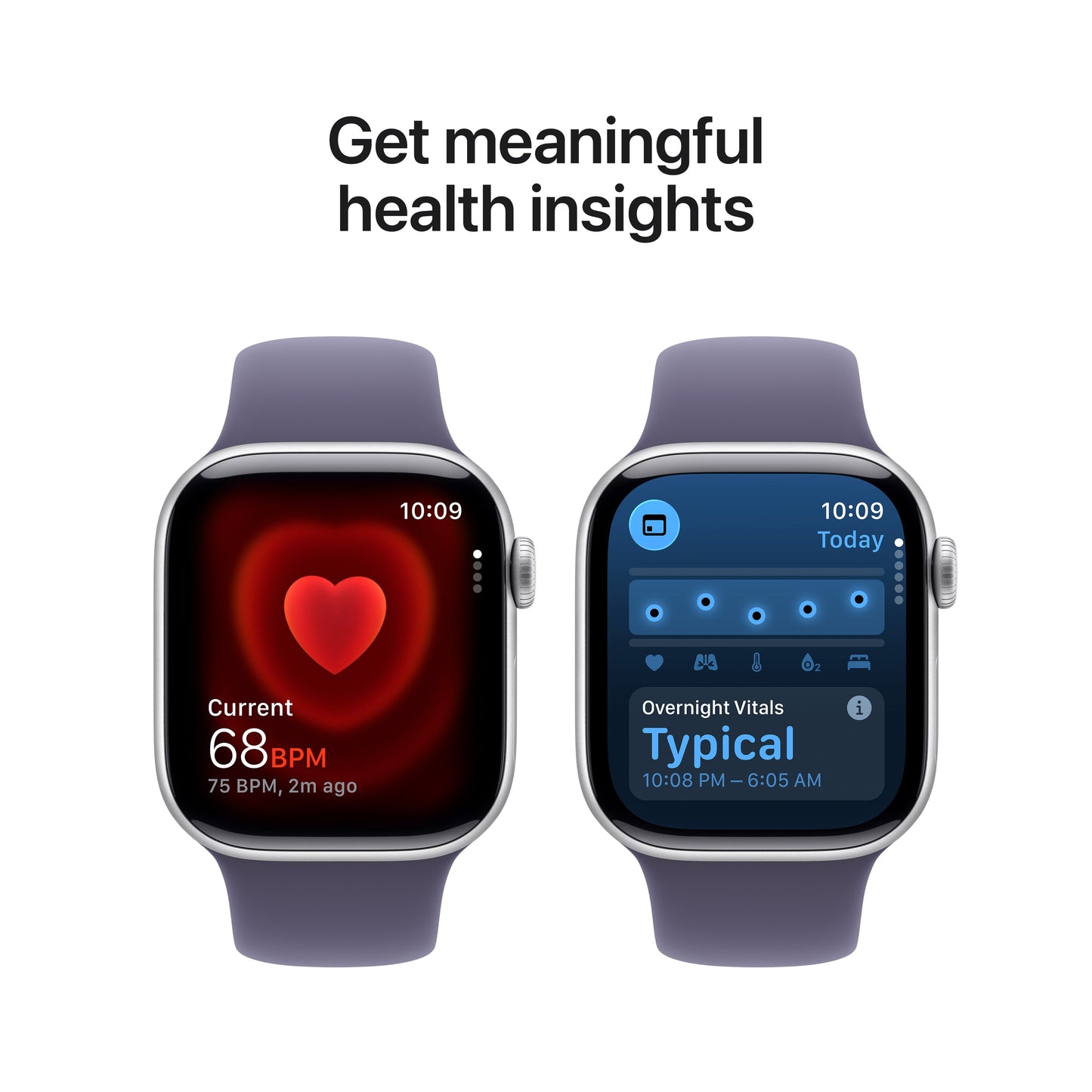 Apple Watch Series 11 GPS 42mm Silver Aluminium Case with Purple Fog Sport Band - S/M