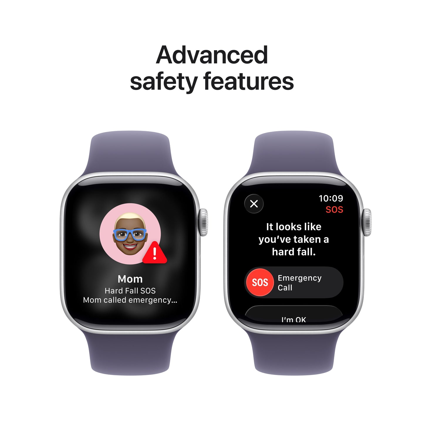 Apple Watch Series 11 GPS 42mm Silver Aluminium Case with Purple Fog Sport Band - S/M