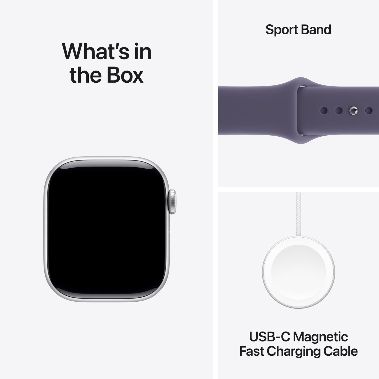 Apple Watch Series 11 GPS + Cellular 42mm Silver Aluminium Case with Purple Fog Sport Band - M/L