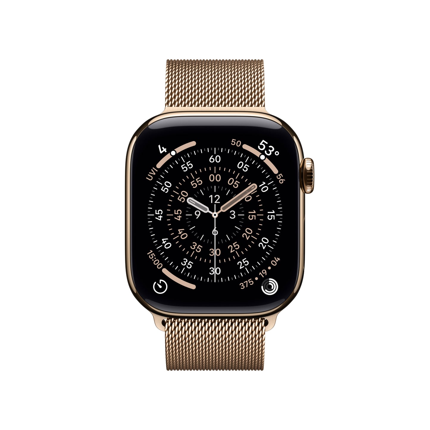 Apple Watch Series 11 GPS + Cellular 42mm Gold Titanium Case with Gold Milanese Loop