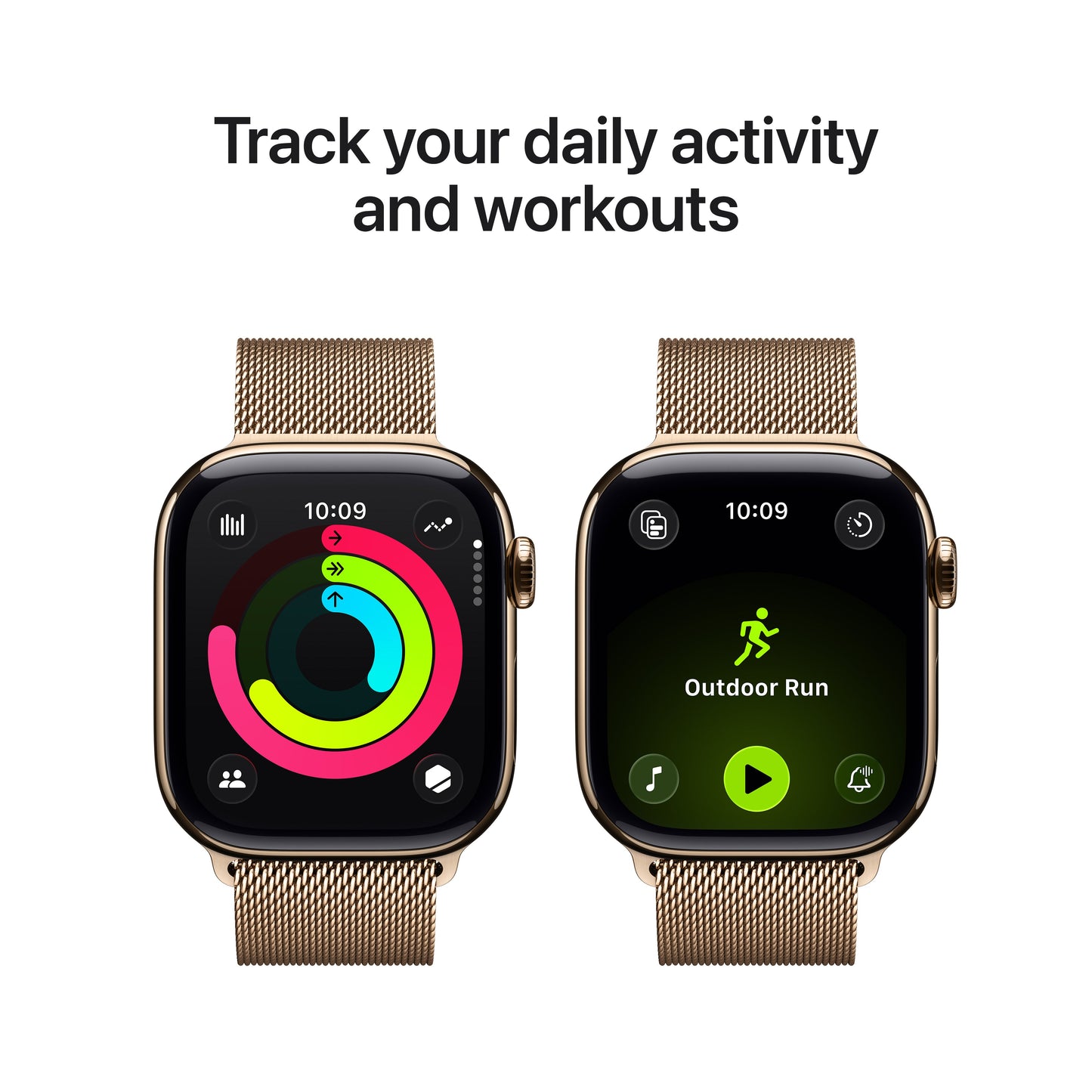 Apple Watch Series 11 GPS + Cellular 42mm Gold Titanium Case with Gold Milanese Loop