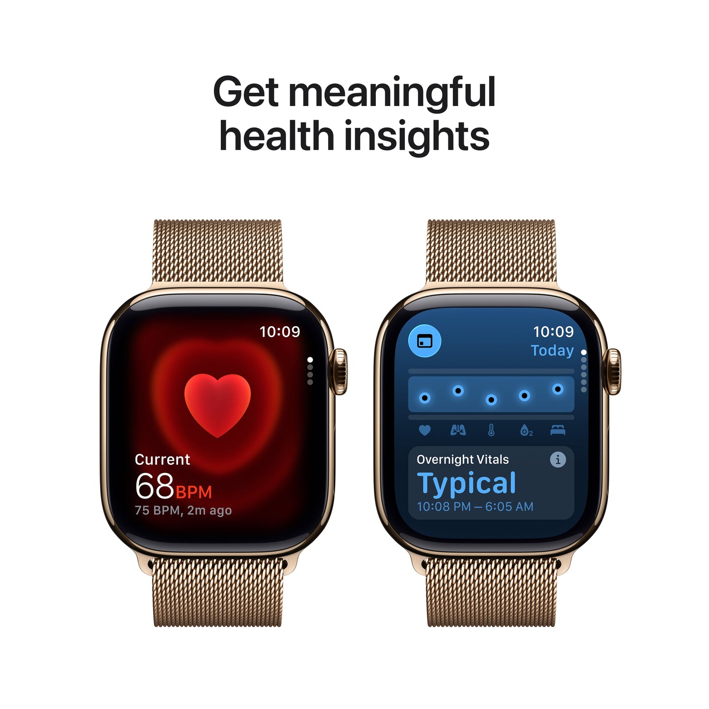 Apple Watch Series 11 GPS + Cellular 42mm Gold Titanium Case with Gold Milanese Loop