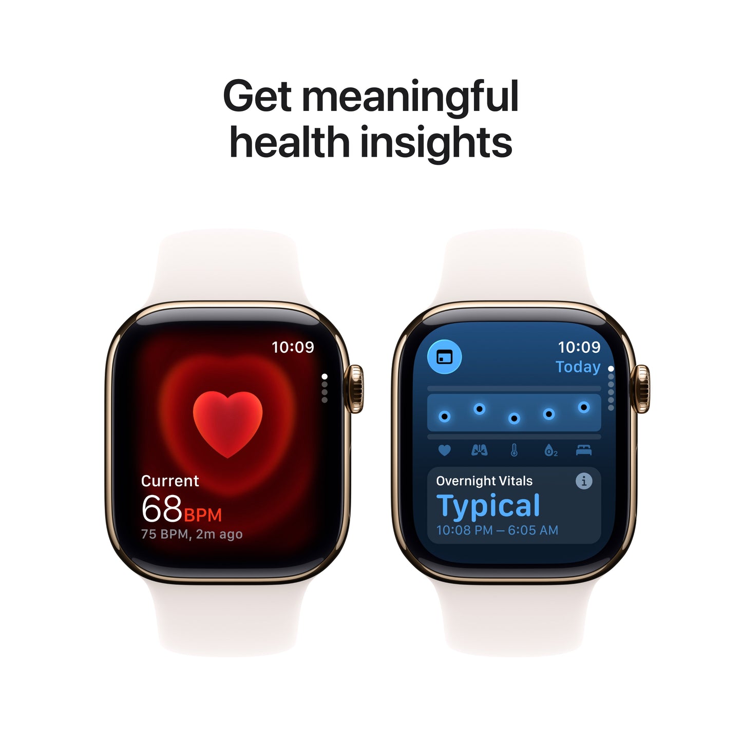 Apple Watch Series 11 GPS + Cellular 42mm Gold Titanium Case with Light Blush Sport Band - S/M