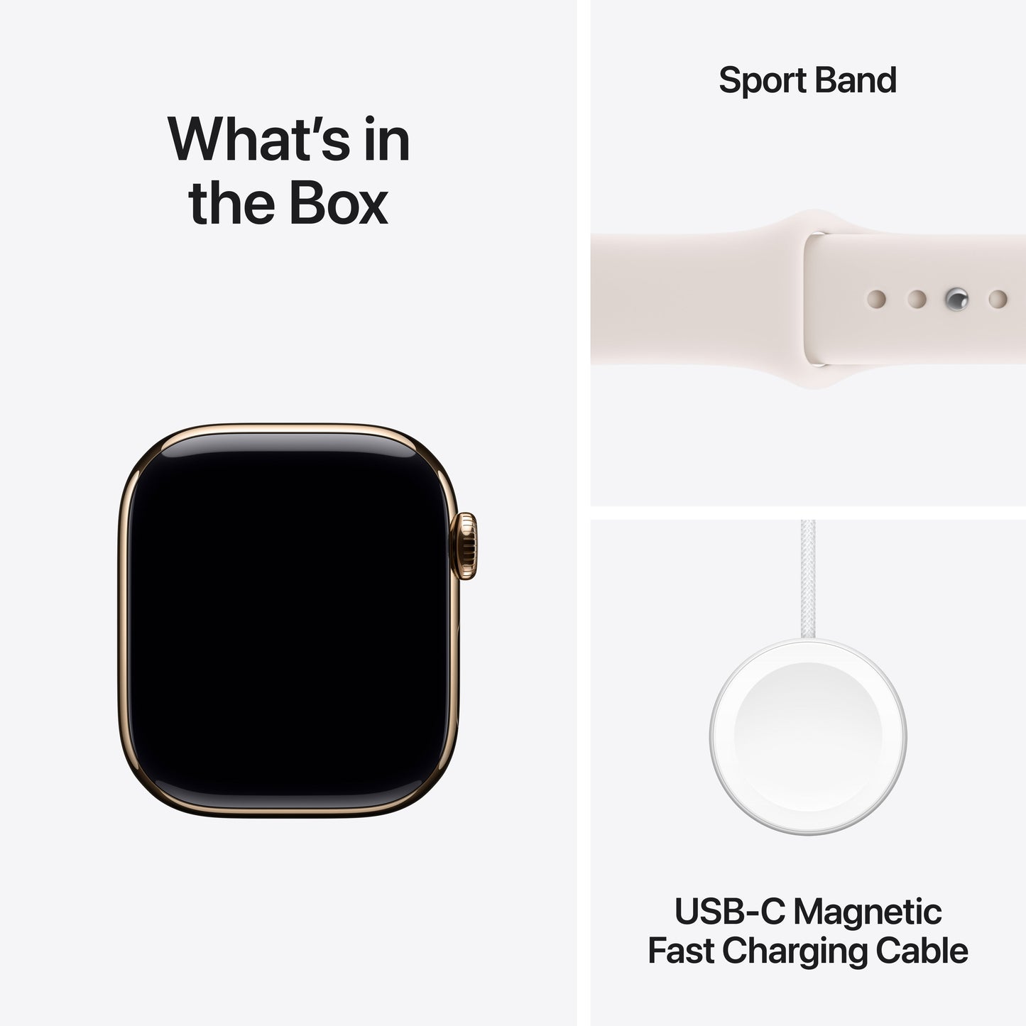 Apple Watch Series 11 GPS + Cellular 42mm Gold Titanium Case with Light Blush Sport Band - S/M