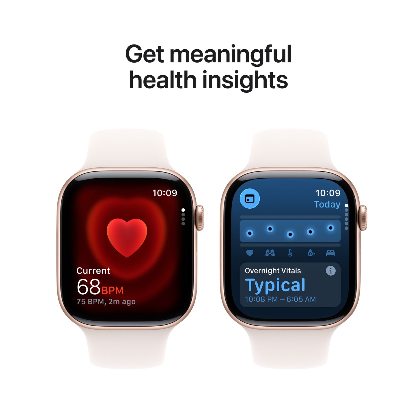 Apple Watch Series 11 GPS + Cellular 46mm Rose Gold Aluminium Case with Light Blush Sport Band - S/M